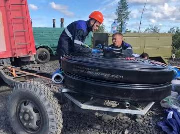 Russia Oilgas field use 4''-16bar TPU layfalt hose as the oil transfer lines 